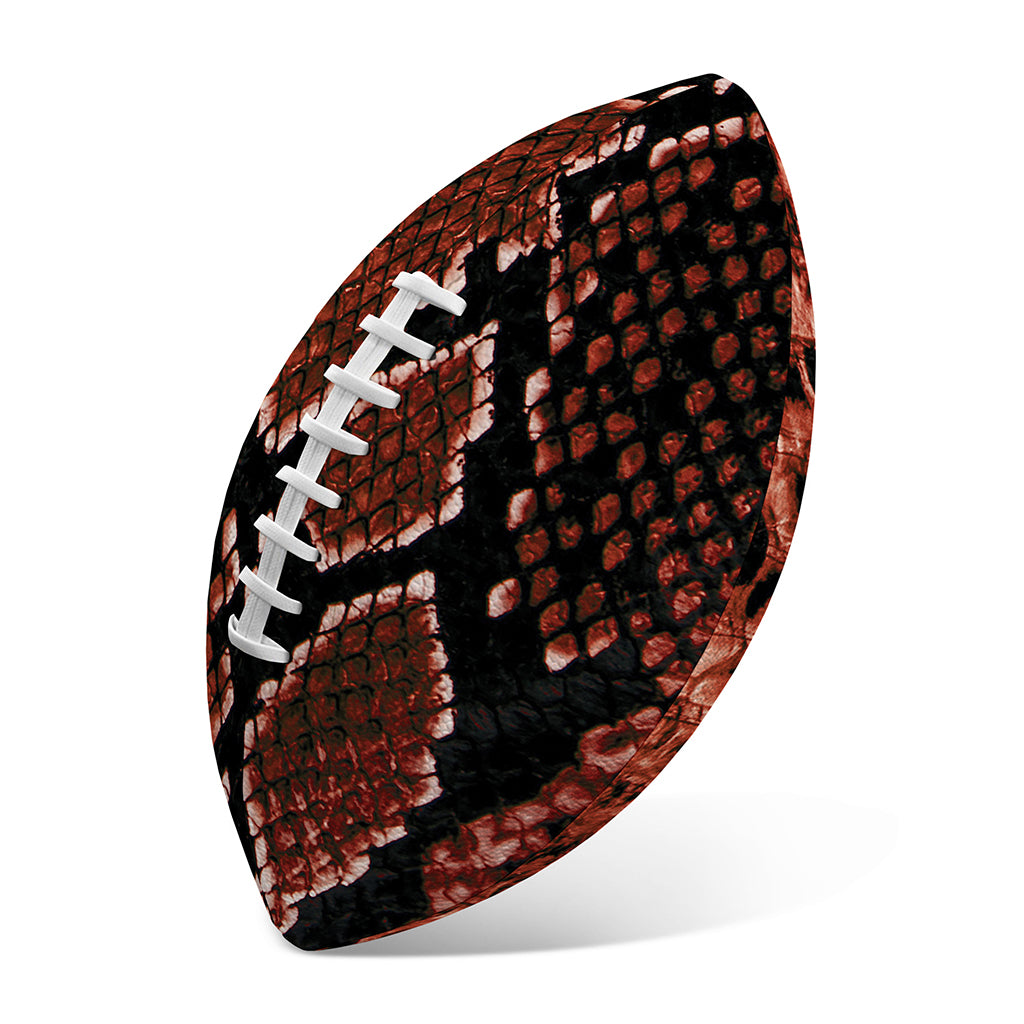 Brick Red Python Snakeskin Print Rugby Ball