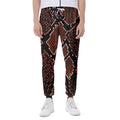 Brick Red Python Snakeskin Print Joggers