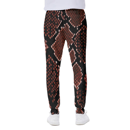 Brick Red Python Snakeskin Print Scuba Joggers
