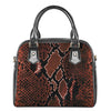 Brick Red Python Snakeskin Print Shoulder Handbag