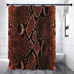 Brick Red Python Snakeskin Print Shower Curtain