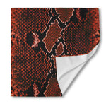 Brick Red Python Snakeskin Print Silk Bandana