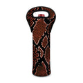 Brick Red Python Snakeskin Print Single Neoprene Wine Tote