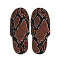 Brick Red Python Snakeskin Print Slippers