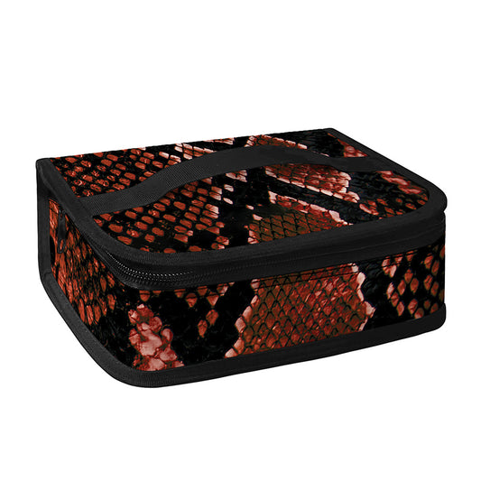 Brick Red Python Snakeskin Print Small Lunch Bag
