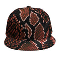 Brick Red Python Snakeskin Print Snapback Cap