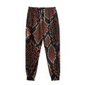 Brick Red Python Snakeskin Print Sweatpants