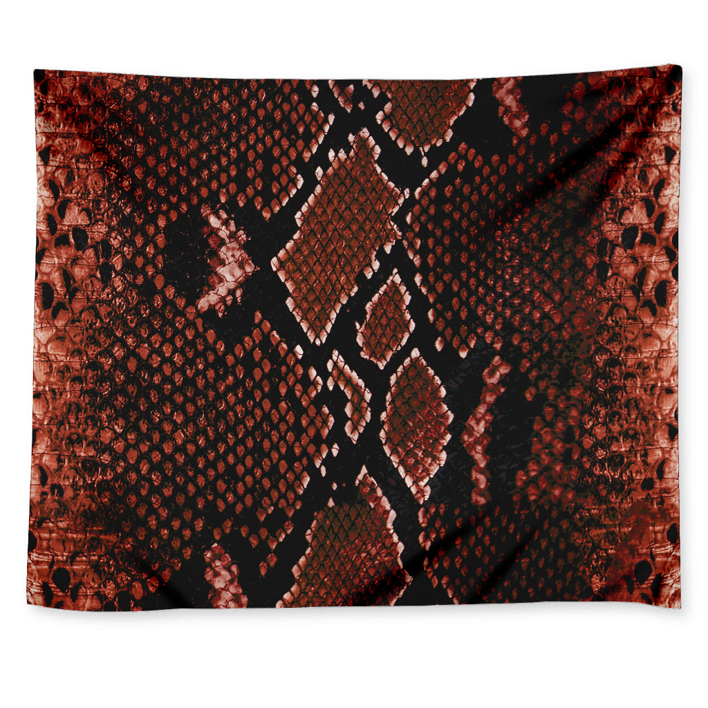 Brick Red Python Snakeskin Print Tapestry