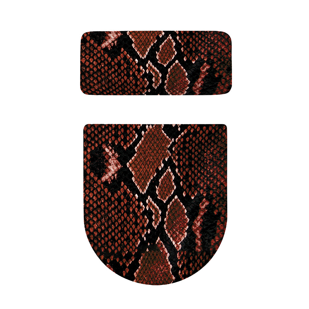 Brick Red Python Snakeskin Print Toilet Lid And Tank Cover Set