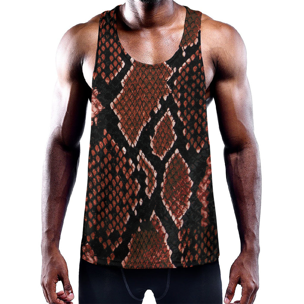 Brick Red Python Snakeskin Print Training Tank Top