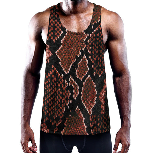 Brick Red Python Snakeskin Print Training Tank Top