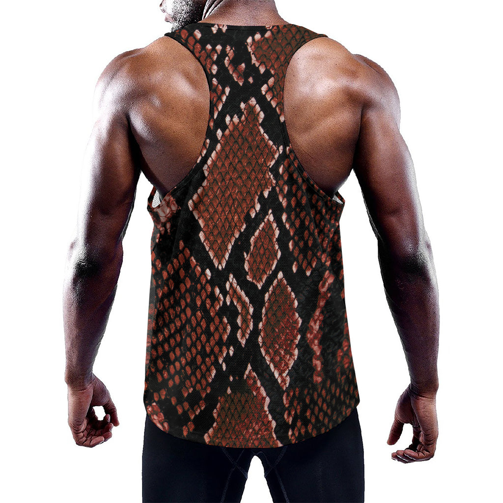 Brick Red Python Snakeskin Print Training Tank Top