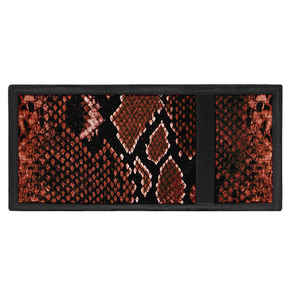 Brick Red Python Snakeskin Print Trifold Wallet