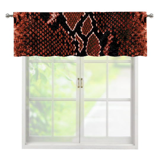 Brick Red Python Snakeskin Print Window Valance