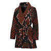 Brick Red Python Snakeskin Print Women's Bathrobe