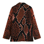 Brick Red Python Snakeskin Print Women's Blazer