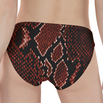 Brick Red Python Snakeskin Print Women's Panties