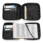 White And Teal Leopard Print Briefcase Bible Bag