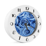 Bright Blue Rose Print Alarm Clock