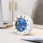 Bright Blue Rose Print Alarm Clock