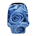 Bright Blue Rose Print Baby Seat Cover