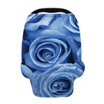 Bright Blue Rose Print Baby Seat Cover