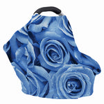 Bright Blue Rose Print Baby Seat Cover