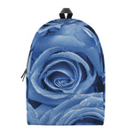 Bright Blue Rose Print Backpack