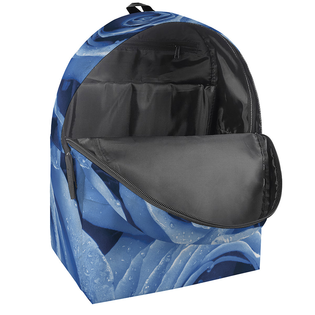 Bright Blue Rose Print Backpack