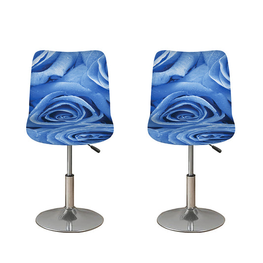 Bright Blue Rose Print Bar Stool Covers