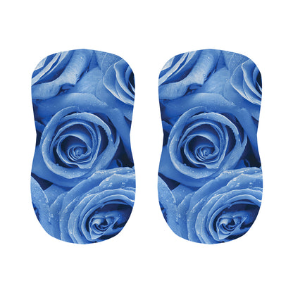 Bright Blue Rose Print Bar Stool Covers