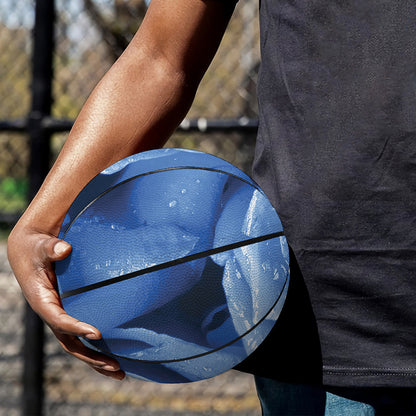 Bright Blue Rose Print Basketball