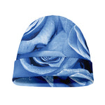 Bright Blue Rose Print Beanie