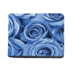 Bright Blue Rose Print Bifold Wallet