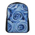 Bright Blue Rose Print Casual Backpack