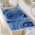 Bright Blue Rose Print Changing Pad Cover