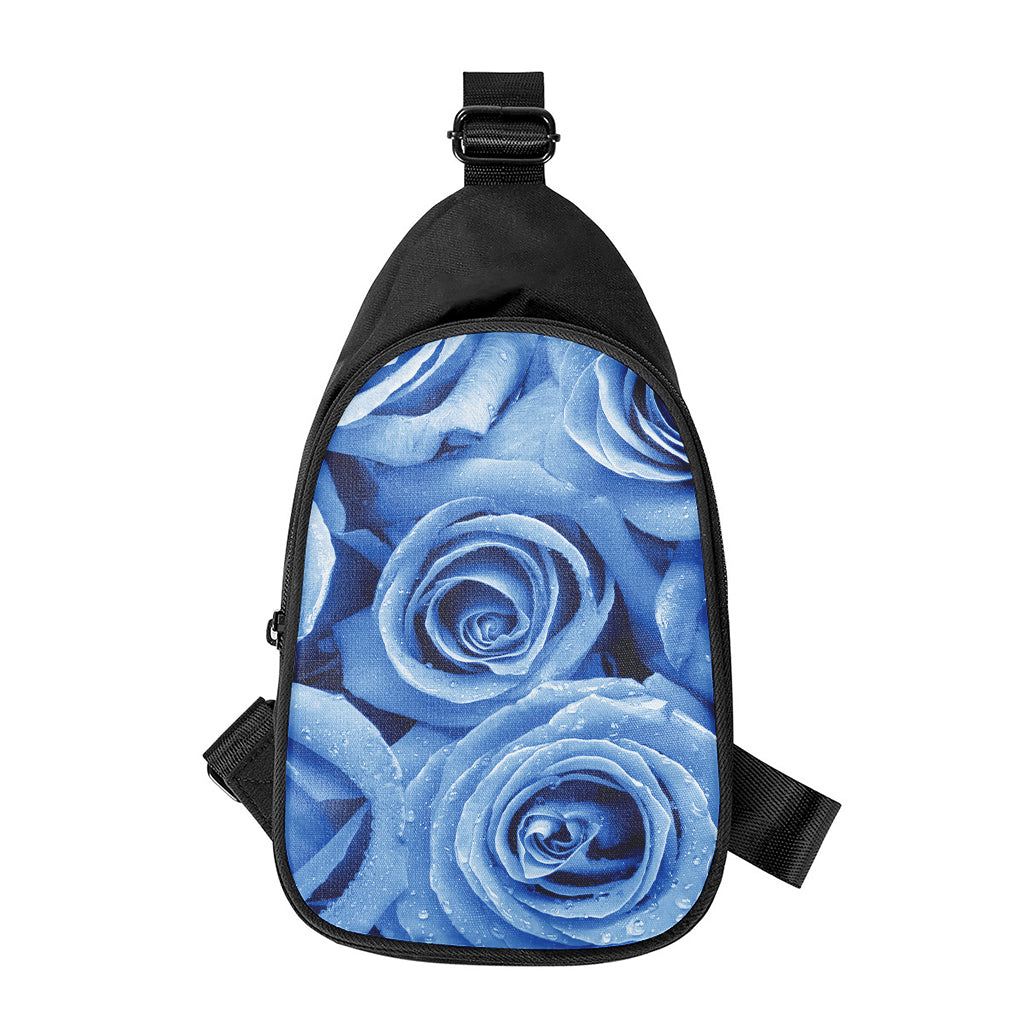 Bright Blue Rose Print Chest Bag