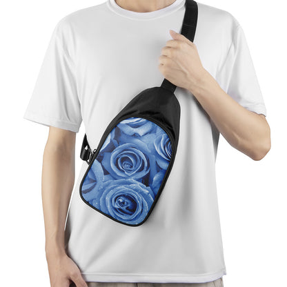 Bright Blue Rose Print Chest Bag