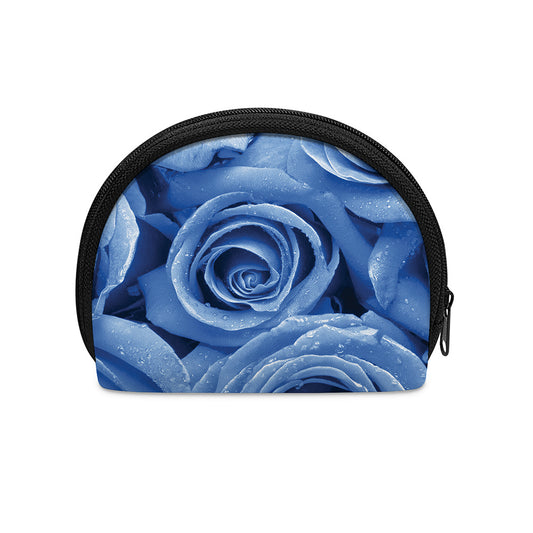 Bright Blue Rose Print Coin Purse