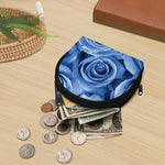 Bright Blue Rose Print Coin Purse