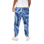 Bright Blue Rose Print Cotton Pants