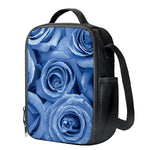 Bright Blue Rose Print Crossbody Lunch Bag