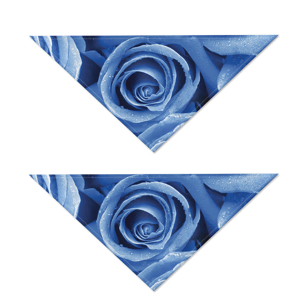 Bright Blue Rose Print Dog Bandana