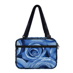 Bright Blue Rose Print Double Strap Bible Bag