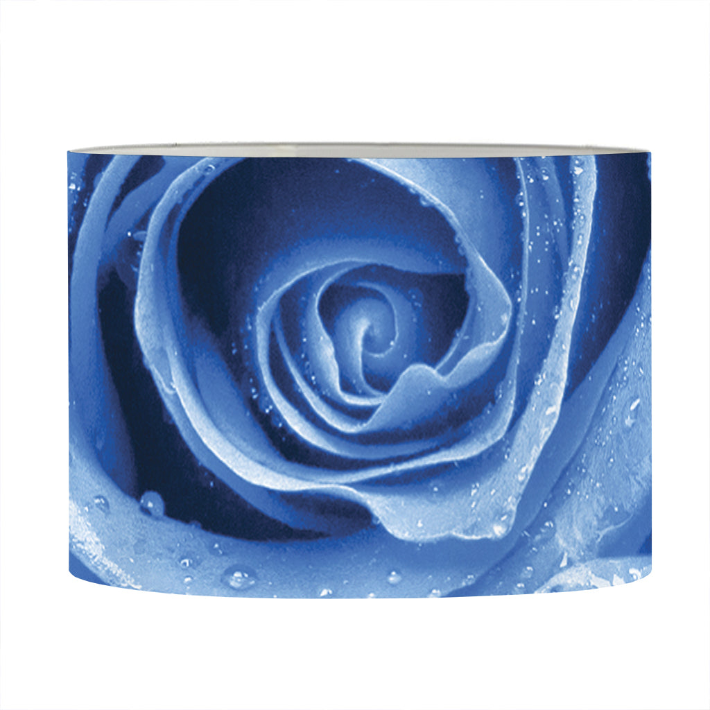 Bright Blue Rose Print Drum Lamp Shade