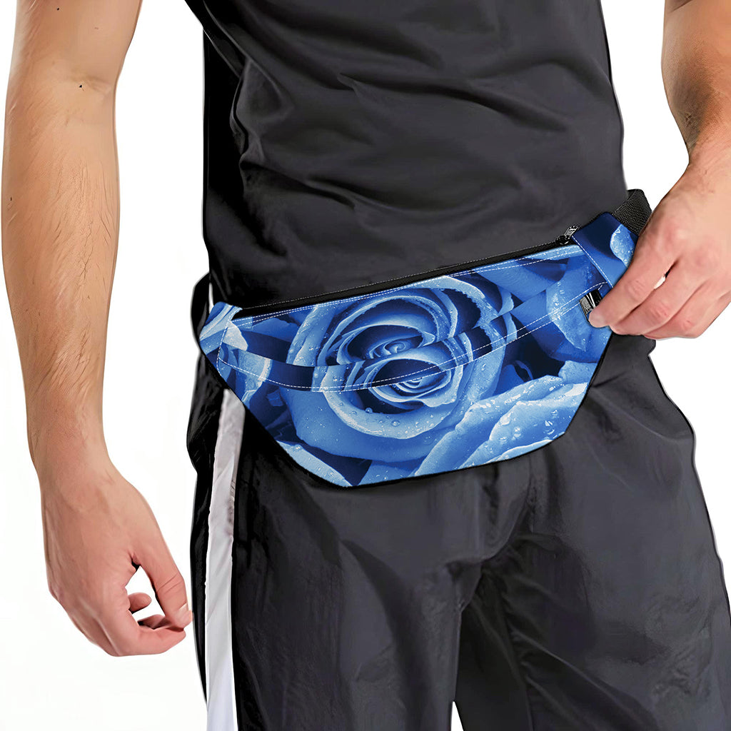 Bright Blue Rose Print Fanny Pack
