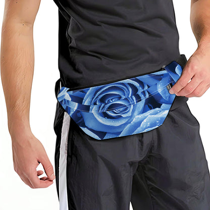 Bright Blue Rose Print Fanny Pack