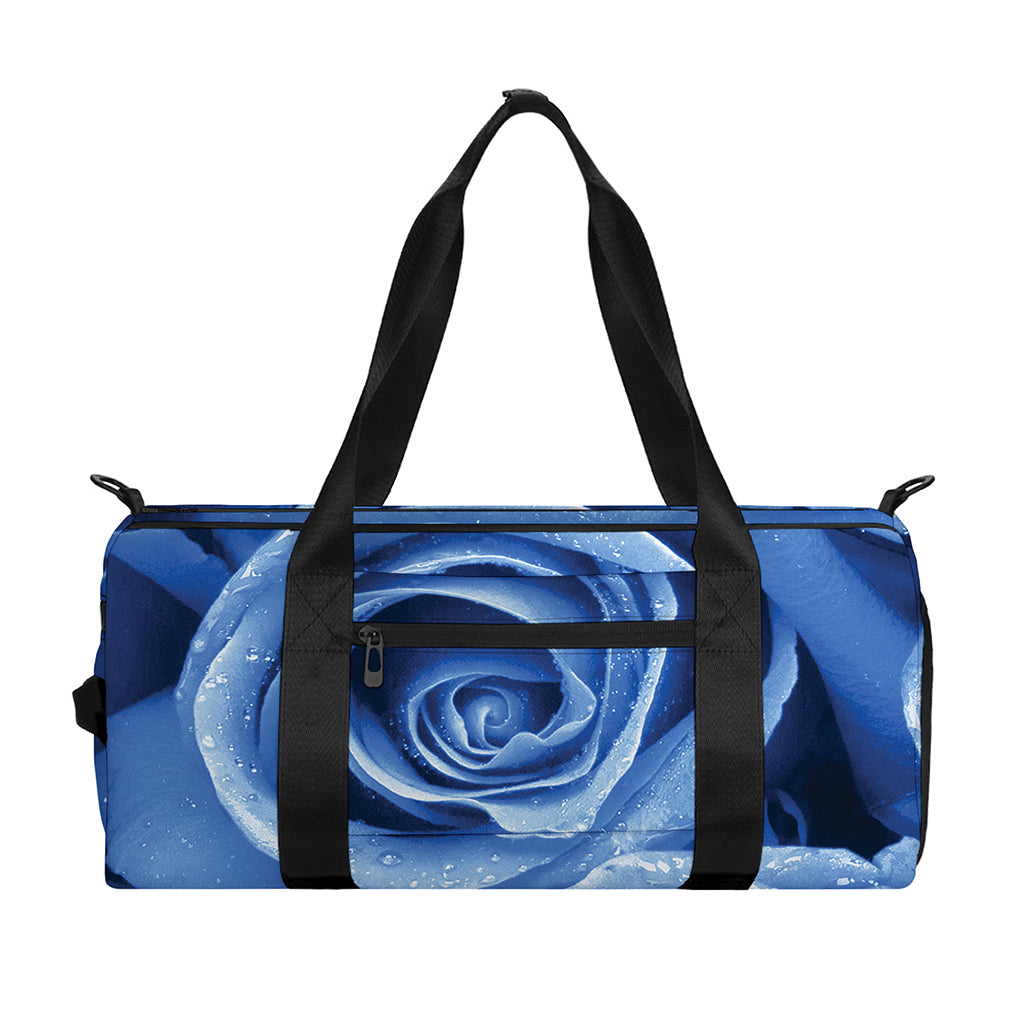 Bright Blue Rose Print Gym Bag