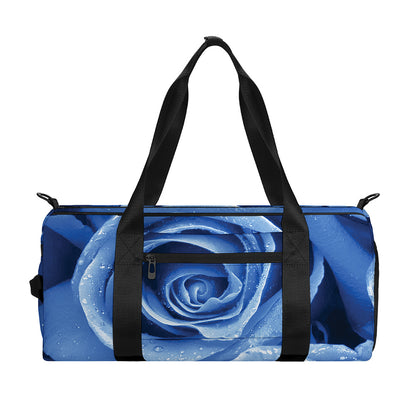 Bright Blue Rose Print Gym Bag