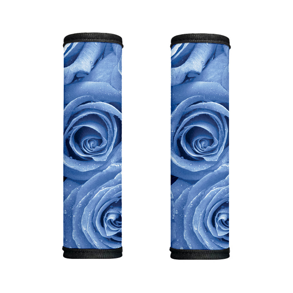 Bright Blue Rose Print Handle Covers